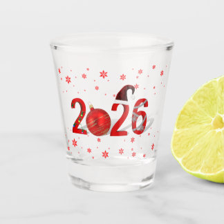 Verre A Shot Festive Red Merry Christmas New Year 2026