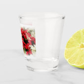 Verre A Shot Festive Rouge Blanc Floral Poinsettia Fleurs (Droite)