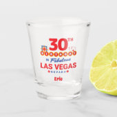 Verre A Shot Fête d'anniversaire de Las Vegas - 30e anniversair (Devant)