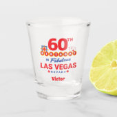 Verre A Shot Fête d'anniversaire de Las Vegas - 60e anniversair (Devant)