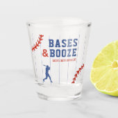 Verre A Shot Fête d'anniversaire de sport à rayures de baseball (Devant)