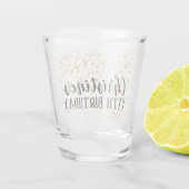 Verre A Shot Fête d'anniversaire florale personnalisée (Dos)