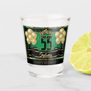 Verre A Shot Fête d'anniversaire joyeuse personnalisée - Vert