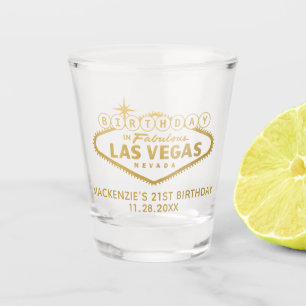 Verre A Shot Fête d'anniversaire personnalisée de Las Vegas Fav