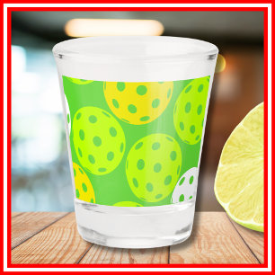 Verre A Shot Fête d'anniversaire Pickleball Vert Mignon Sports