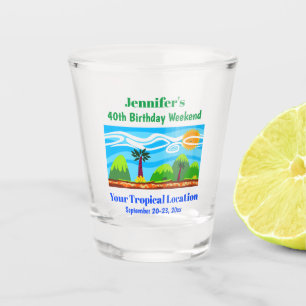 Verre A Shot Fête d'anniversaire Tropical Beach Vacances