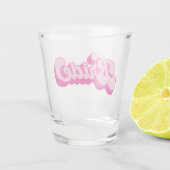 Verre A Shot Fête de Bachelorette de Mariée Rose Chaude Style R (Dos)