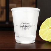 Verre A Shot Fête de Bachelorette Élégante Noir et Blanc