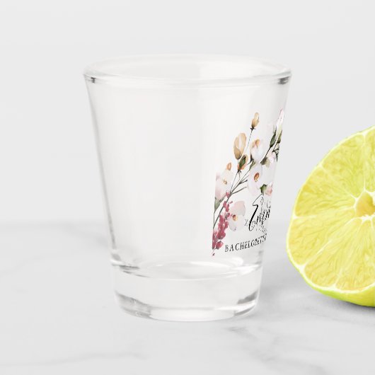 Verre A Shot Fête de Bachelorette Fleurie Rose Pâle Élégante (Gauche)
