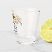 Verre A Shot Fête de Bachelorette Florale Aquarelle Corail (Droite)