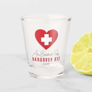 Verre A Shot Fête de Fiançailles à Coeur Rouge Lendemain de Fêt
