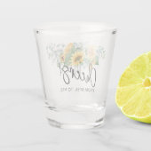 Verre A Shot Fête de Fiançailles au Tournesol Rustique Eucalypt (Dos)