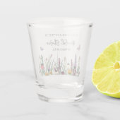Verre A Shot Fête de Fiançailles Fleurs Sauvages et Papillons (Dos)