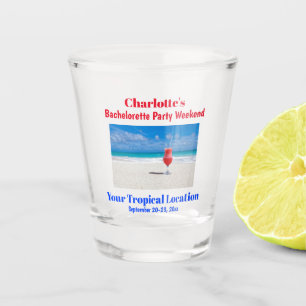 Verre A Shot Fête de la Bachelorette Week-end Tropical Beach T