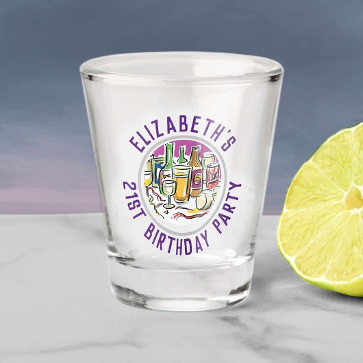 Verre A Shot Fête de l'âge de 21e anniversaire
