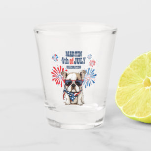Verre A Shot Fête de l'Indépendance du 4 juillet Rouge Blanc Bl