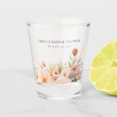 Verre A Shot Fête de mariage bohème florale pêche (Devant)