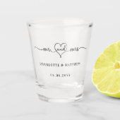 Verre A Shot Fête de mariage de Mr. mrs nouvellement mariés (Devant)