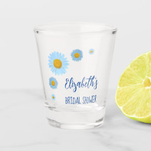 Verre A Shot Fête de mariage floral aux marguerites bleues