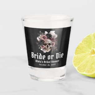 Verre A Shot Fête de mariage Halloween Floral Skull Bride or Di