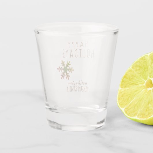 Verre A Shot Fête des Fêtes de Noël Snowflake personnalisé (Dos)