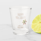 Verre A Shot Fête des Fêtes de Noël Snowflake personnalisé (Devant)