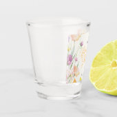 Verre A Shot Fête des mariées de script Fleur sauvage chic (Gauche)