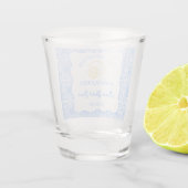 Verre A Shot Fête des mariées principale Squeeze Carreaux bleu (Dos)