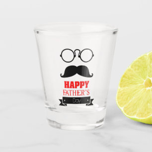 Verre A Shot Fête des pères de la moustache et des lunettes d