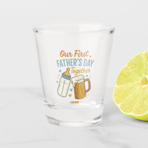 Verre A Shot Fête du Premier Père ensemble - Bière et Bouteille