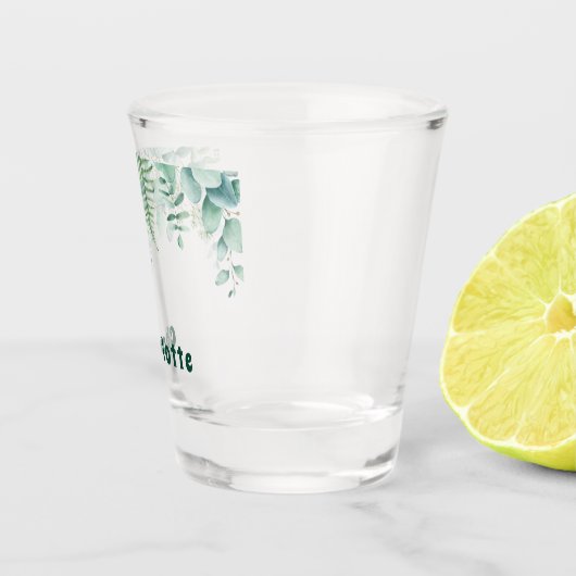 Verre A Shot Feuillage vert Eucalyptus nom vert (Droite)