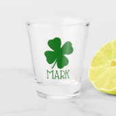 Verre A Shot Feuille de fermeture Shamrock personnalisée Vert s (Devant)