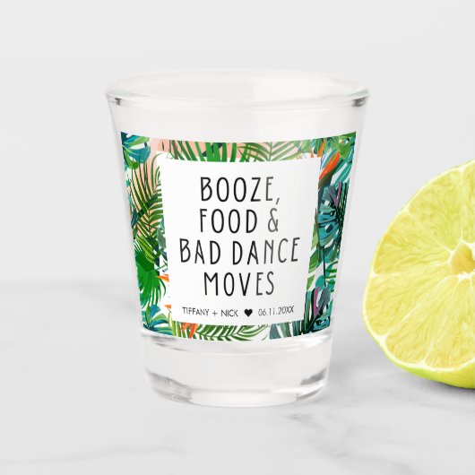 Verre A Shot Feuille tropicale Funny Beach Mariage Faveur (Devant)