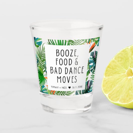 Verre A Shot Feuille tropicale Funny Beach Mariage Faveur (Devant)