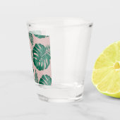 Verre A Shot Feuilles Pink & Green Palm sans couture Motif (Droite)
