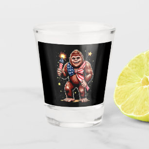Verre A Shot Feux d'artifice Bigfoot 4 juillet Sasquatch États-