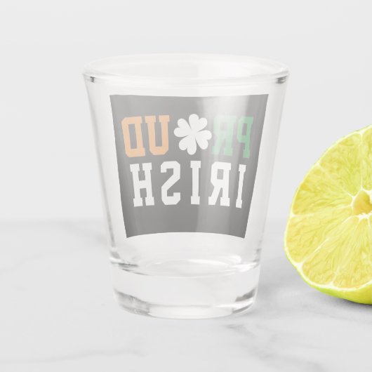 Verre A Shot Fier Shamrock irlandais Lucky Clover Citation St P (Dos)