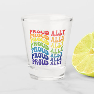 Verre A Shot Fière Ally LGBTQ GAY PRIDE Arc en ciel
