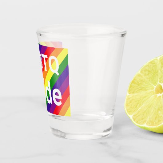 Verre A Shot Fierté LGBTQ Arc-en-ciel 6 bandes (Droite)