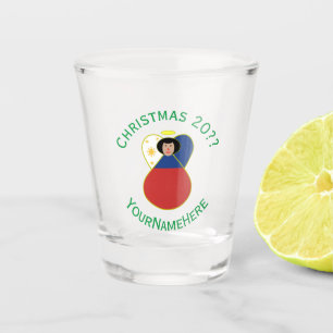 Verre A Shot Filipino Ange Noël Drapeau personnalisé