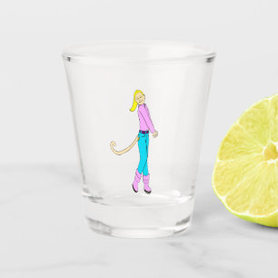 Verre A Shot fille avec une queue