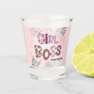 Verre A Shot Fille Boss Lettres Gras Changer Le Monde