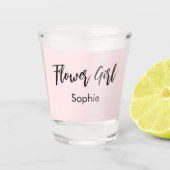 Verre A Shot Fille Fleur Script de Mariage Rose (Devant)