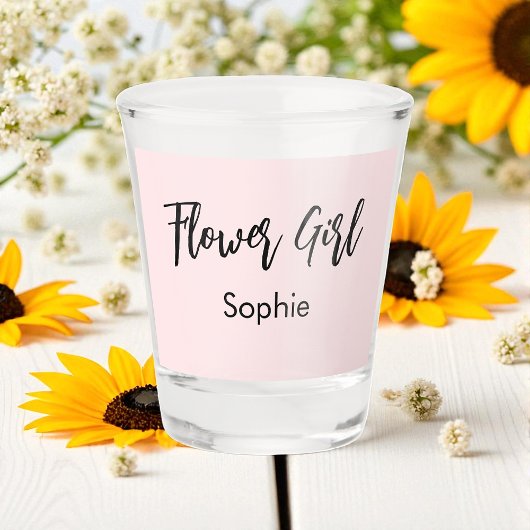 Verre A Shot Fille Fleur Script de Mariage Rose