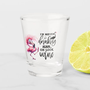 Verre A Shot Flamant rose drôle visage pour la fête