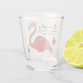 Verre A Shot Flamant rose Parties scintillant or rose Bachelore (Dos)