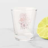 Verre A Shot Flamant rose rose. (Dos)