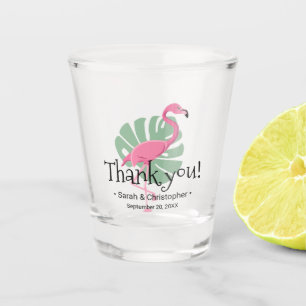 Verre A Shot Flamant rose rose Tropical Destination Mariage per