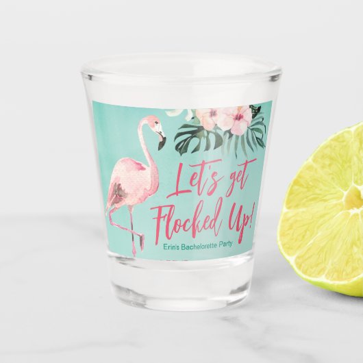 Verre A Shot Flamant rose Shot Glass Tropical Bachelorette Part (Devant)