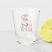 Verre A Shot Flamant rose thème Noël être joyeux Citations (Dos)